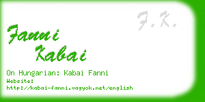 fanni kabai business card